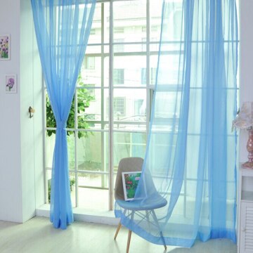 Modern Sheer Curtains Multicolor Solid Transparent Curtain for Living Room Bedroom Decoration European Tulle Drapes Home Decor