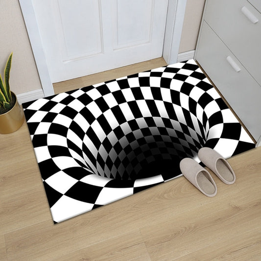 wangart 3D Vortex Illusion Carpet Non-slip Floor Mat Area Rug Abstract Geometric Print Optical Home Living Room Bedroom Doormat