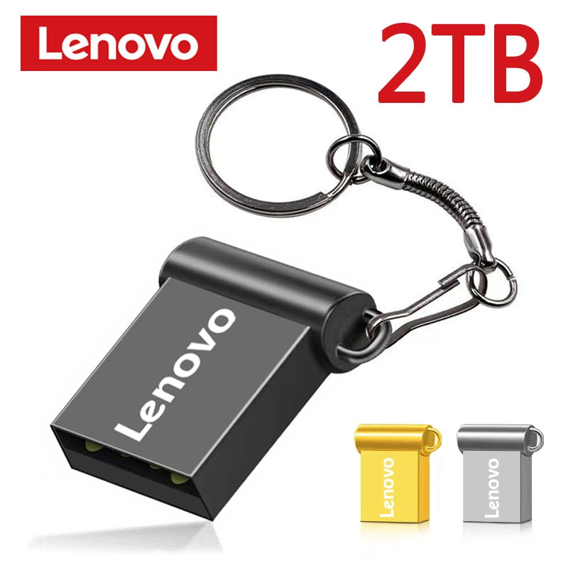 Lenovo 2TB Metal Pen Drive USB3.0 2TB USB Flash Drives 1TB High Speed Pendrive Waterproof USB Flash Disk Stick Music Flash Drive