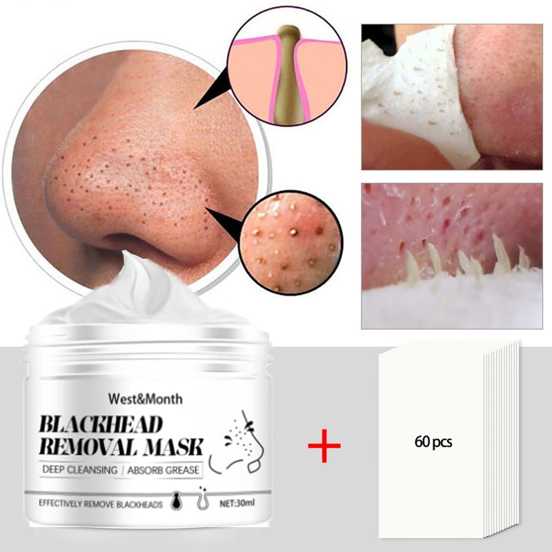 Effective Blackhead Remover Face Mask Nose Deep Cleansing Shrink Pores Tearing Black Dots Stickers Peeling Moisturzing Skin Care
