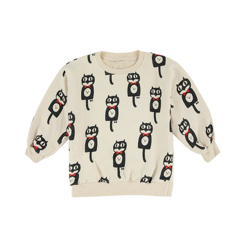 Children's T-shirt 2022 new BC autumn and winter new European and American plus velvet printing cute sweater series