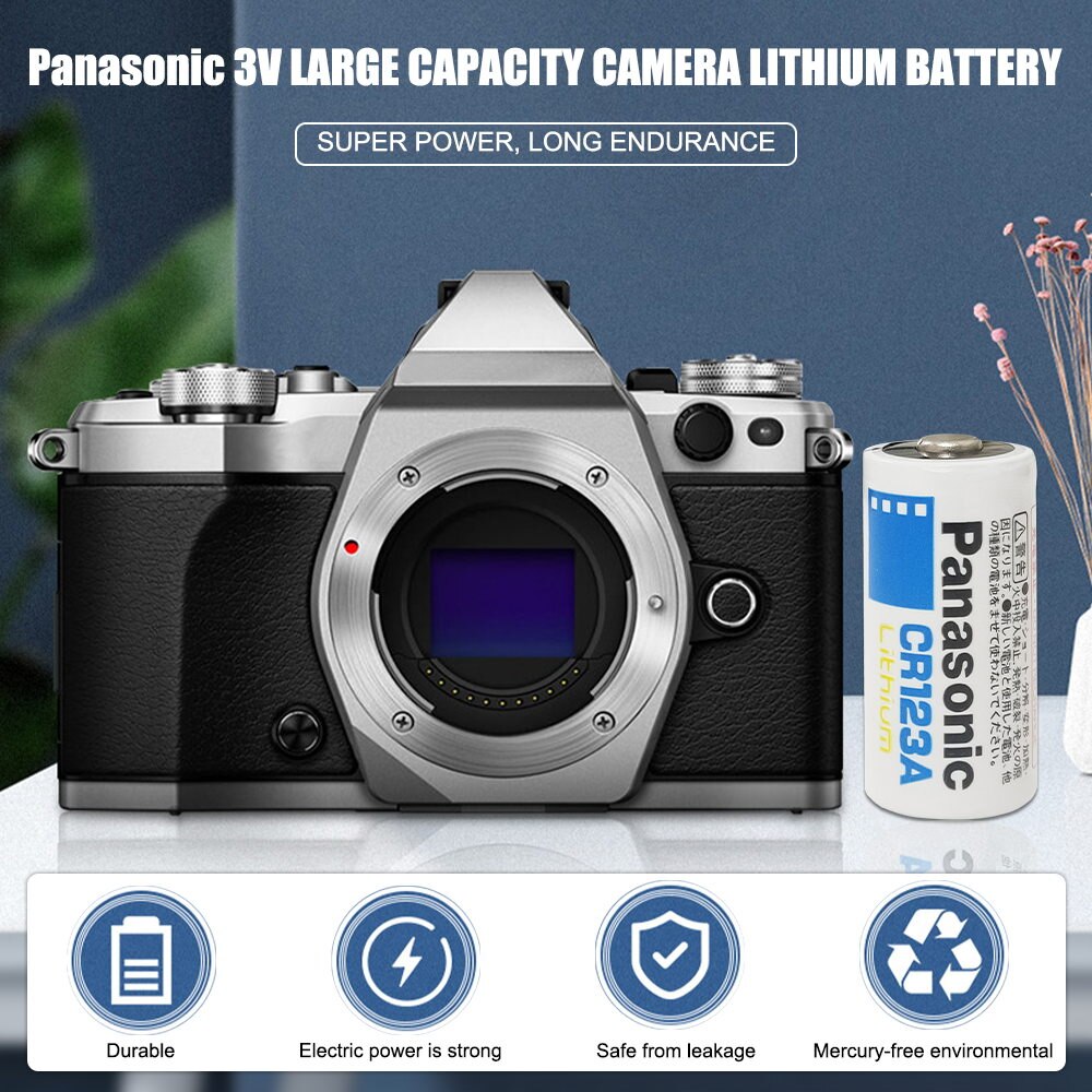 4PCS Panasonic CR123A CR123A CR123 123A CR 123 A123 CR17345 16340 3V Lithium Battery for Camera Flashlight dry primary cell