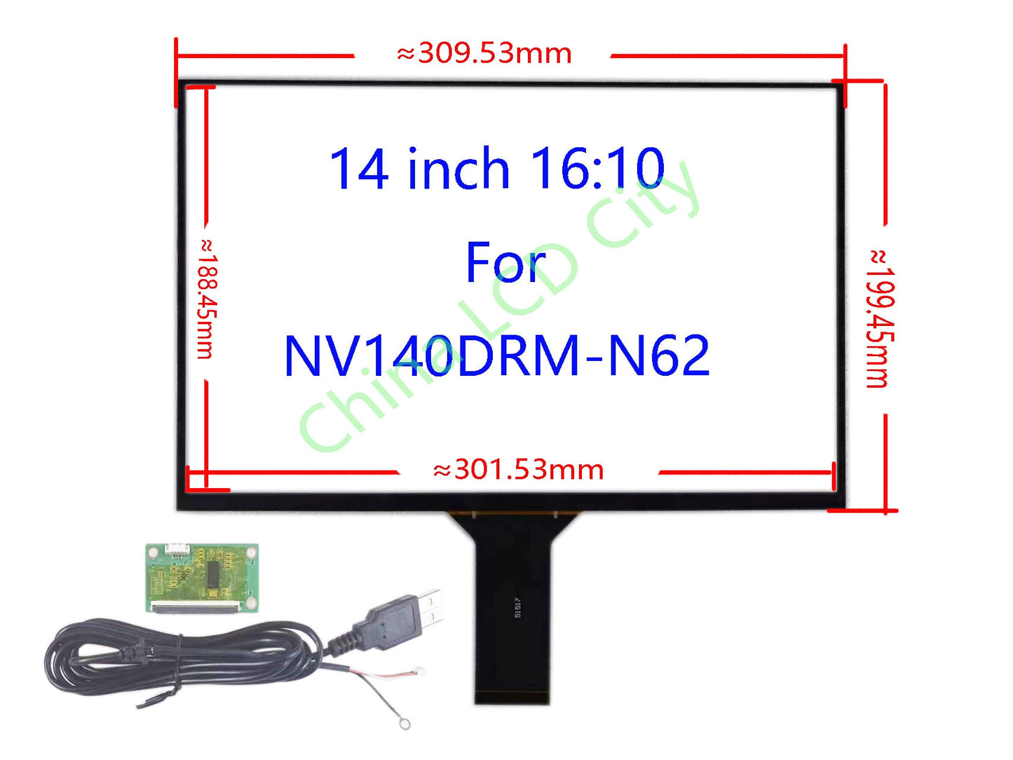 10.1/11.6/12.5/13.3/14/15.6/16 Inch USB Capacitive Touch Screen Sensor Digitizer Glass10Fingers Raspberry Pi Windows Hand Writer