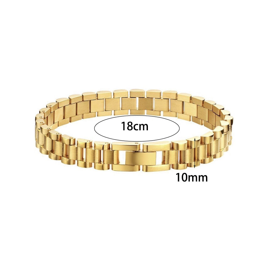 Color last 1-2 Years Miniamlist Gold Jewelry Street Style Stainless Steel 316L 18k Gold Plated Cuban Chain Bracelets For Women