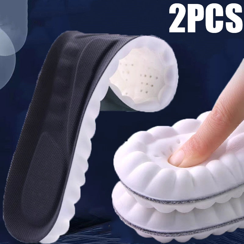 Latex Sport Insoles Soft High Elasticity Shoe Pads Breathable Deodorant Shock Absorption Cushion Arch Support Insole Men Women