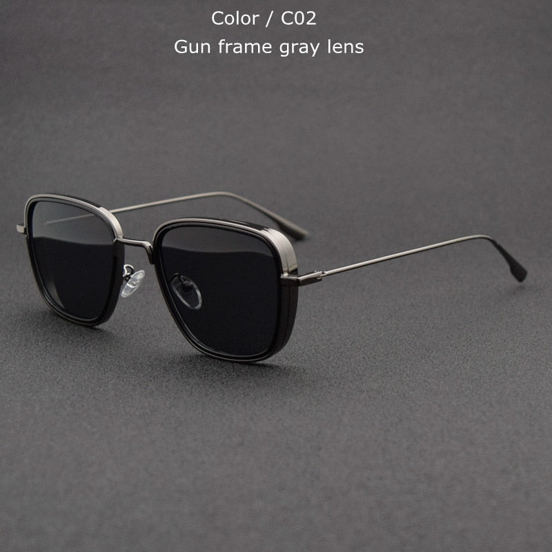TUZENGYONG 2022 New Steampunk Sunglasses Fashion Men Women Brand Designer Vintage Square Metal Frame Sun Glasses UV400 Eyewear