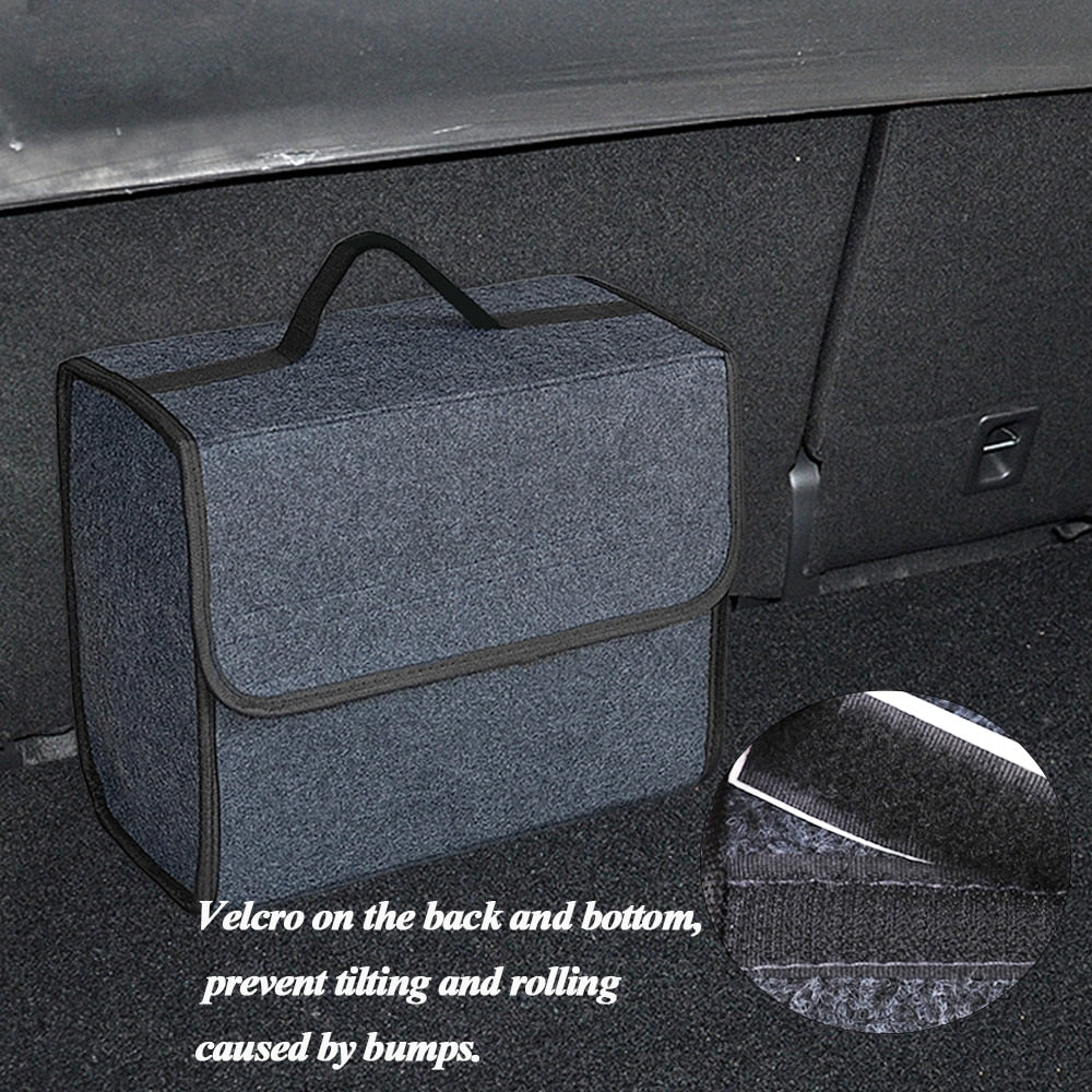 Auto Storage Bag Trunk Organizer Box Felt Cloth Storage Box Auto Cargo Container Multi-Pocket Tidying Bags Car Accessories