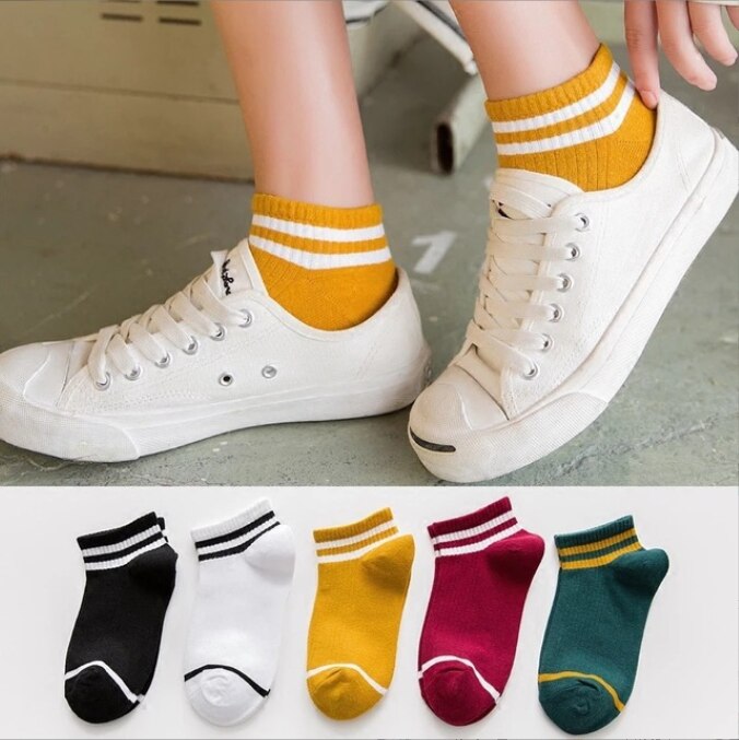 5 Pairs/Pack Woman Cotton Ankle Invisible Socks Embroidery Novelty Cute Breathable Boat Short Sock Chausette Calcetines Mujer