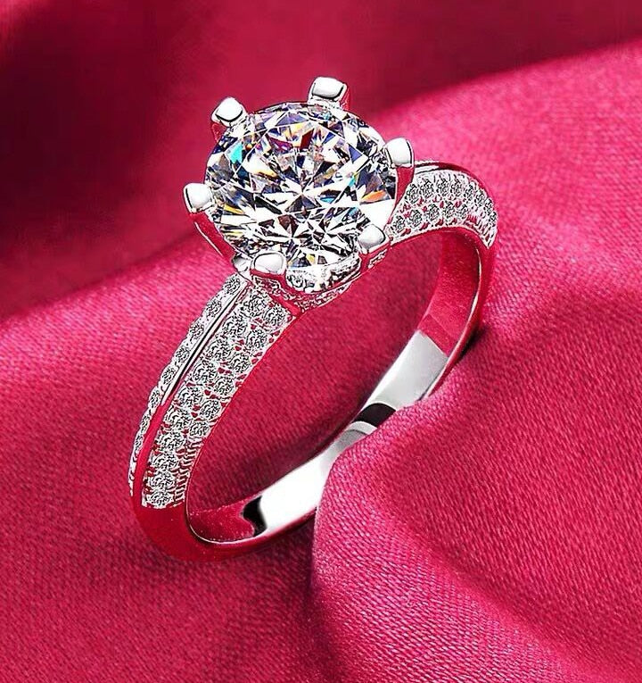 Fashion Aesthatic Ring With Credentials Real Tibetan Silver Jewelry for Women Lover Cubic Zircon Wedding Band Fine Accessories