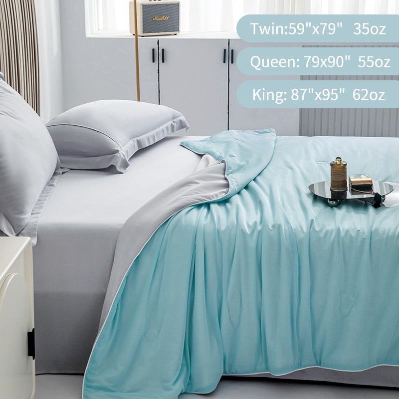 Peter Khanun Cooling Comforter With Double-Sided Cooling Fabric Cold Blanket for Bed Lightweight for Summer and Hot Sleepers