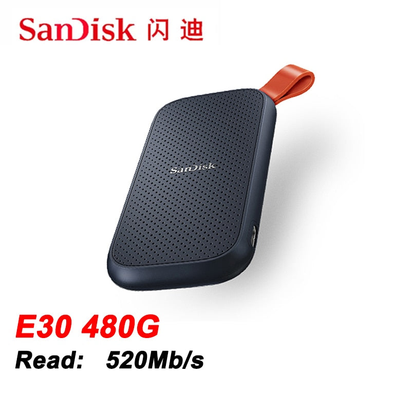 SanDisk Portable SSD USB 3.2 External HD 480GB 500GB 1TB 2TB 4TB HDD Hard Drive SSD Solid State 3.1 USB Flash Disk E30 E61 E81