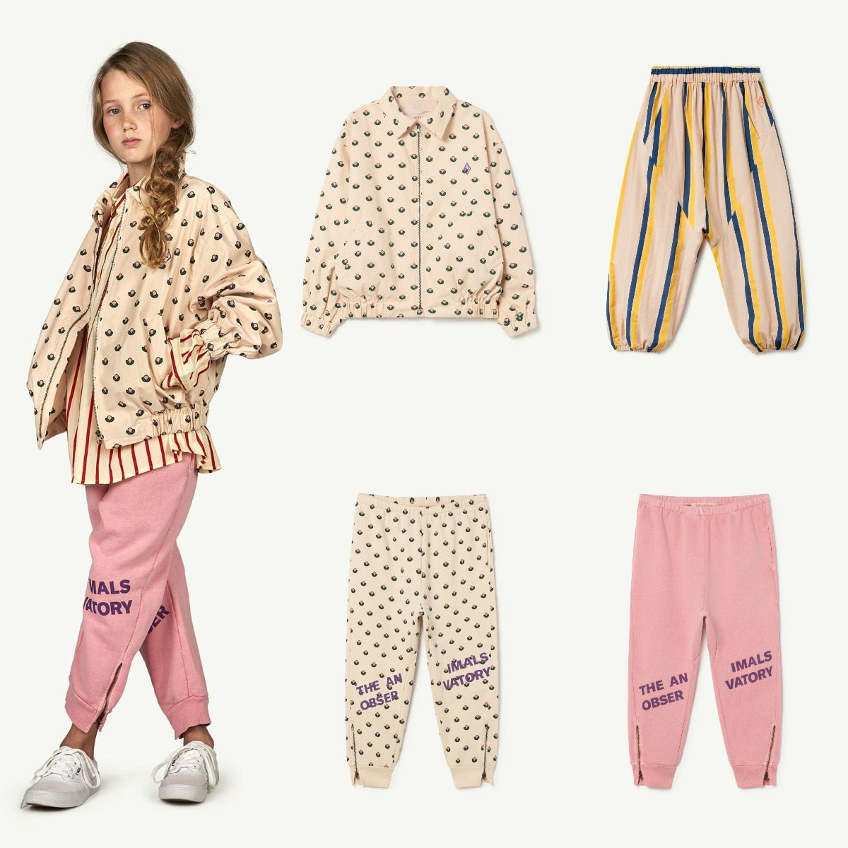 2022 타오 TAO Kids Autumn New Style Kids Clohtes Boys Girls Childrens Coats Pants Outerwear Water Lily Print Series Set