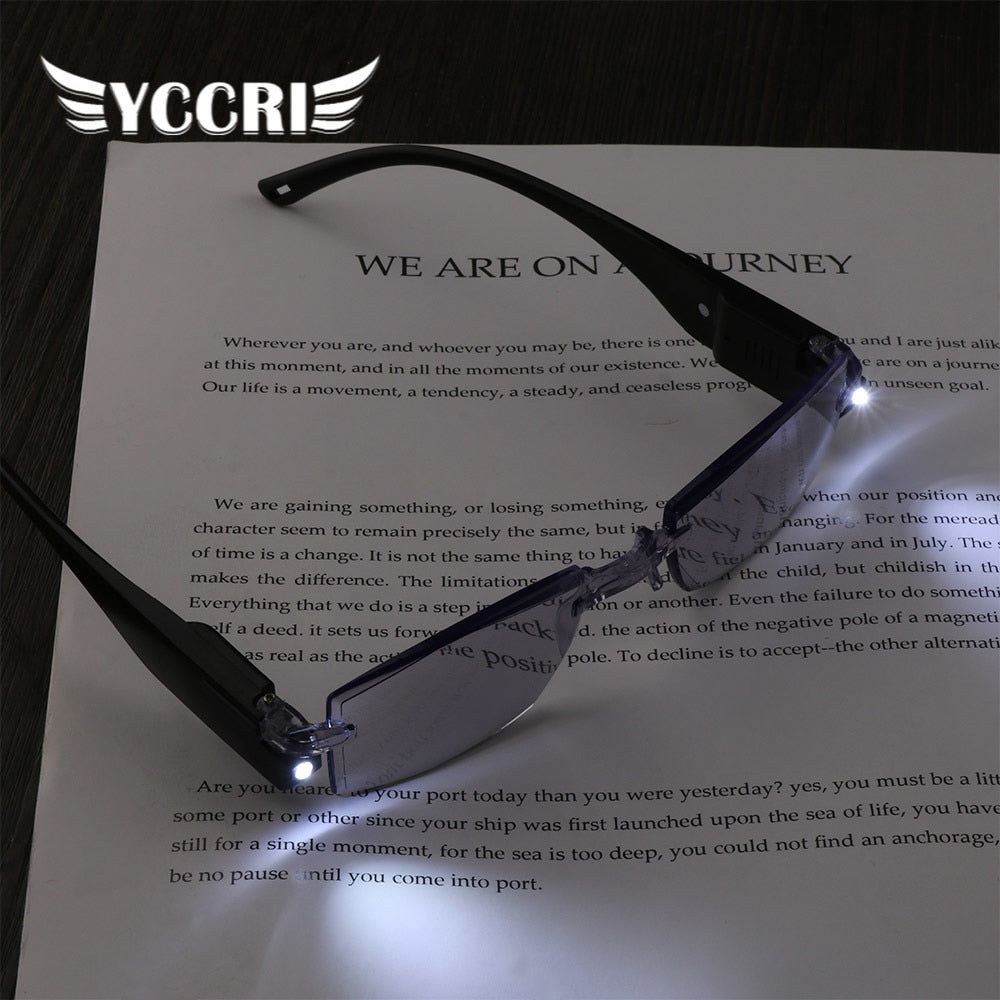 Intelligent Zoom Reading Glasses Led with Light Presbyopia Glasses Suitable for +1.0 To +3.5 Men and Women