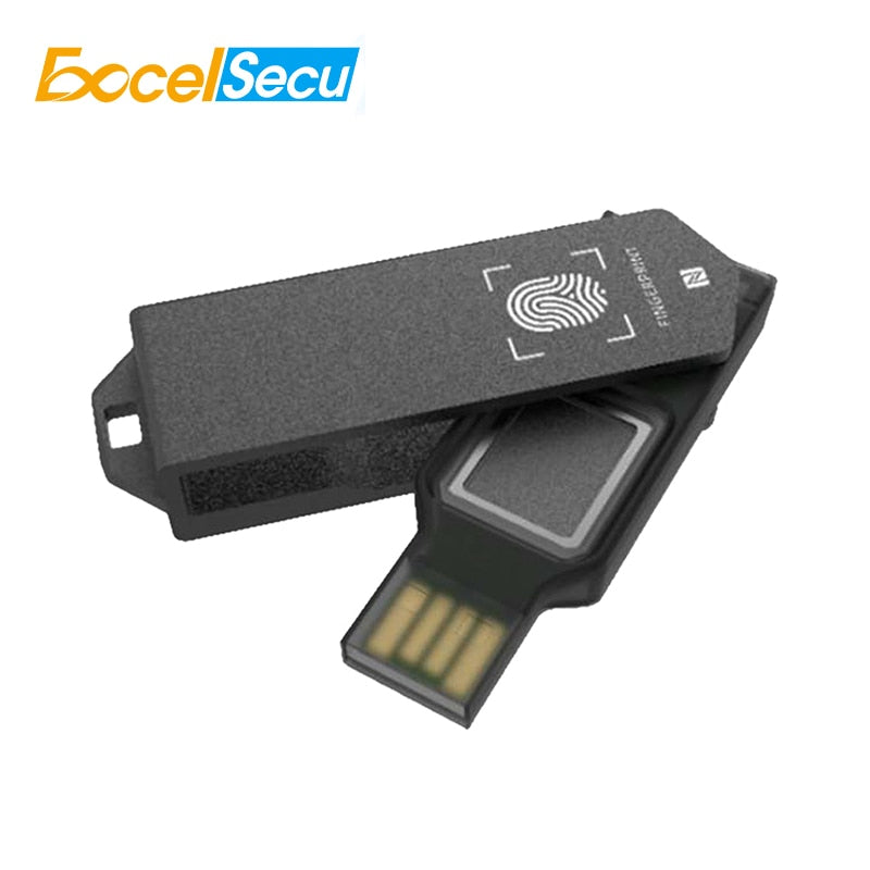 Excelsecu FIDO2 Fingerprint Security Key USB BLE NFC Support Passwordless Authentication Multi Factor Standard HId Device