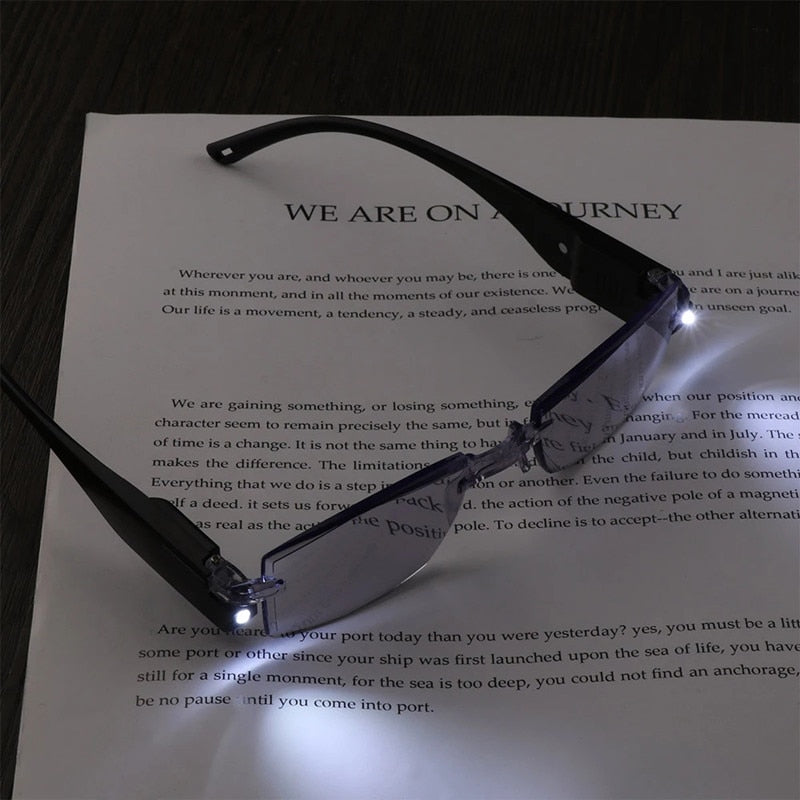 Intelligent Zoom Reading Glasses Led with Light Presbyopia Glasses Suitable for +1.0 To +3.5 Men and Women