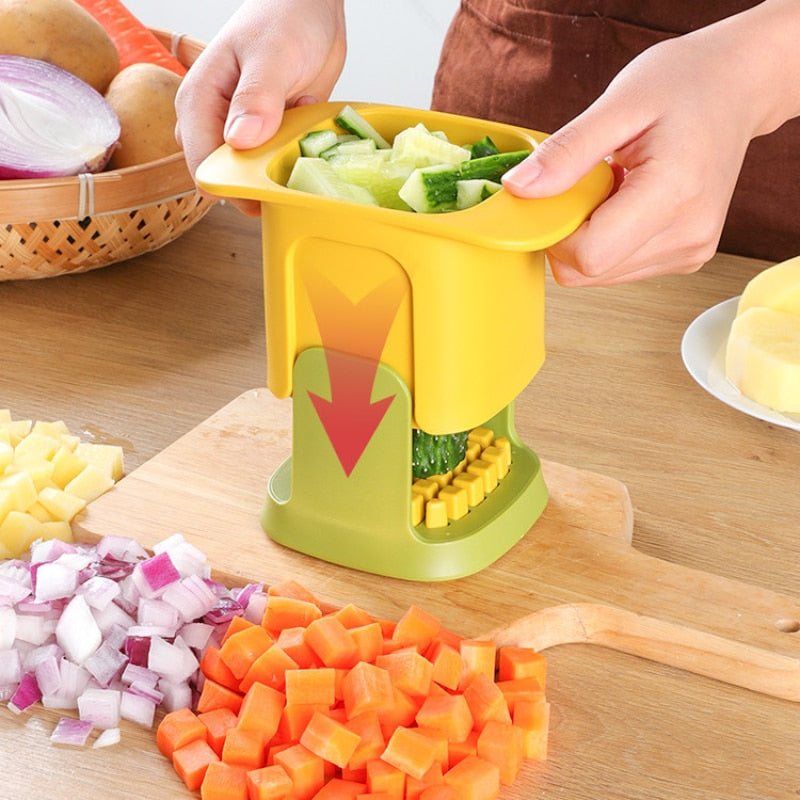 Multifunctional Vegetable Chopper French Fries Cutter Household Hand Pressure Onion Dicer Cucumber Potato Slicer Kitchen Tools