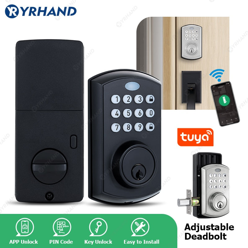YRHAND Security Fechadura Eletronica Waterproof NFC card Biometric Deadbolt Keyless Auto Lock Without Handle Tuya Smart Lock