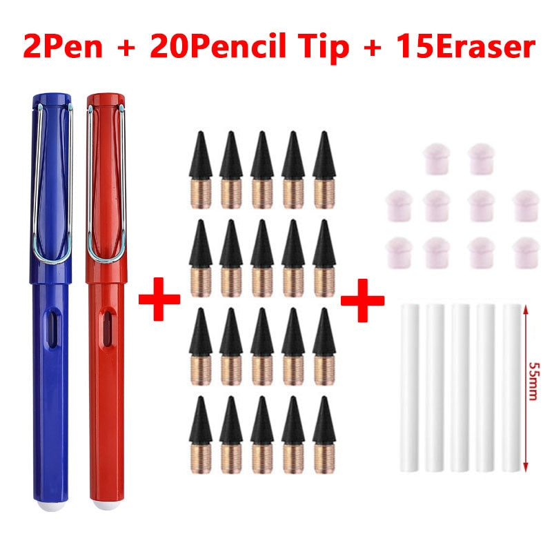 37/53PCS/Set Eternal Pencil Double Eraser  Pencils Art Sketch Painting Design Tools School Supplies School Stationery Gifts