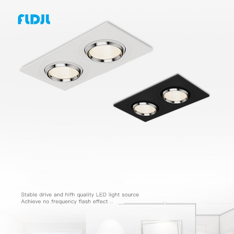 Dimmable ultra-thin downlight led embedded living room ceiling light opening adjustable angle aisle COB spotlight 7W 12W AC