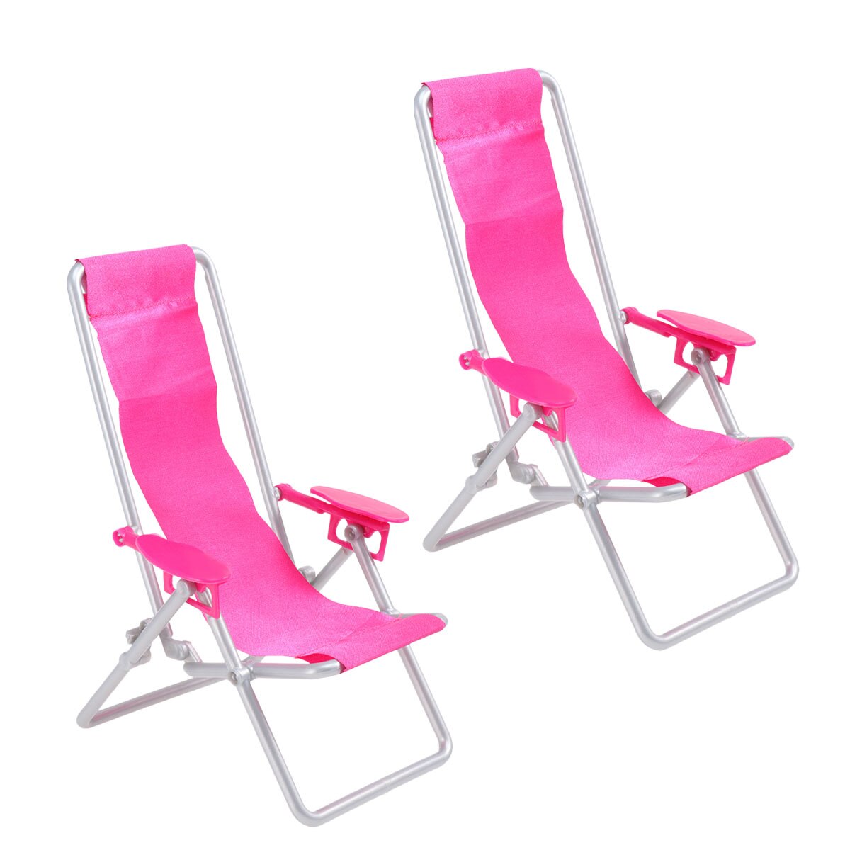 2pcs Lounge Chair Tiny Little Folding Sunbath Chair Miniature Outdoor Coastal Lounge Model Photo Prop for Children Kids