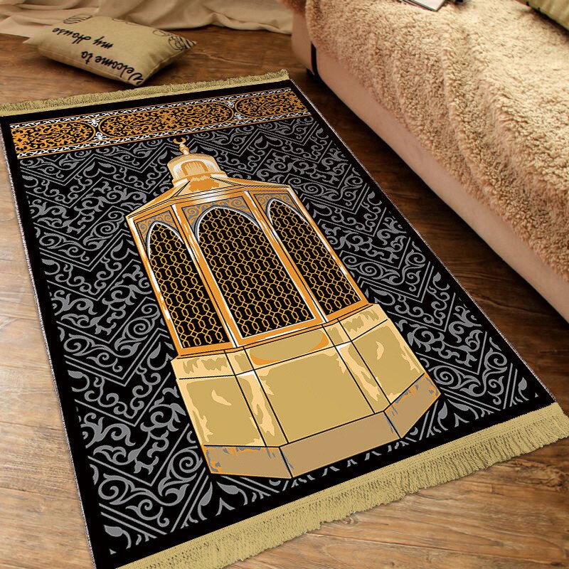 Muslim Carpet Blanket Thick Non-slip Prayer Rug Tapete with Tassel Islamic Mat Portable Home Decoration Qibla Blanket S/M/L