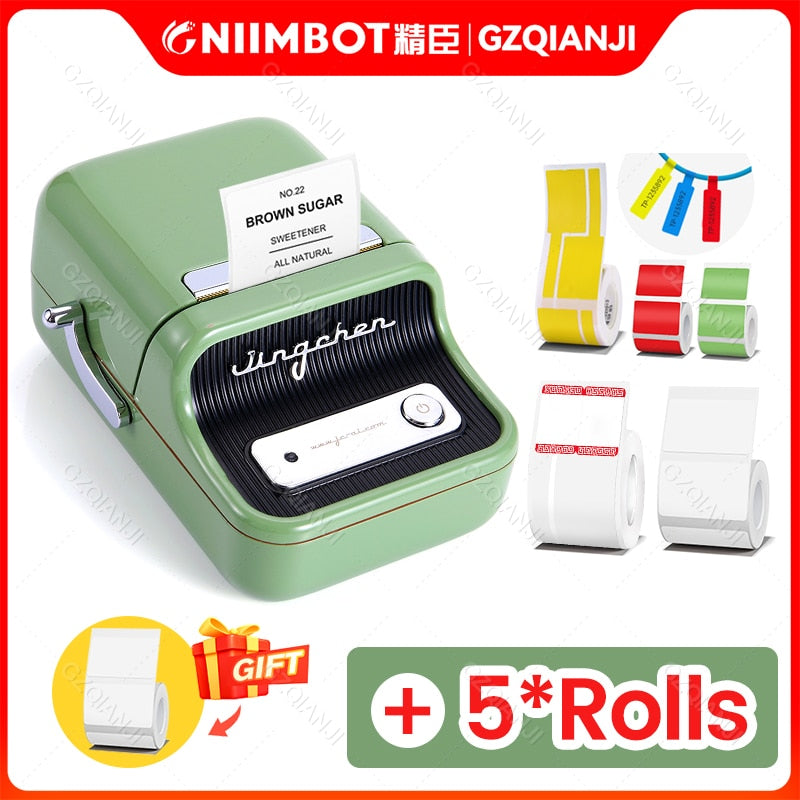Niimbot B21 Portable Multifunctional Label Printer Wireless Bluetooth Label Maker With Self-adhesive Label for Business Barcode