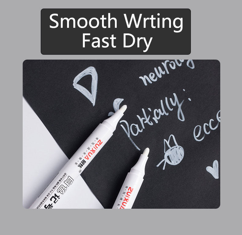 1/3/5 Pcs White Marker Pens 2.0mm Oily Waterproof White Gel Pen DIY Graffiti Sketching Markers Stationery Wrting School Supplies