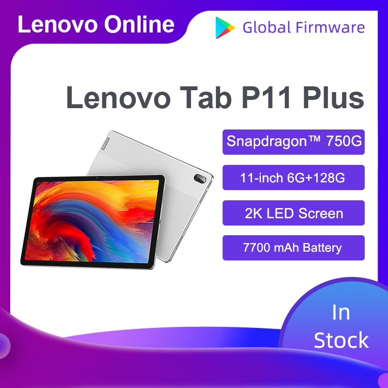 Global Firmware Lenovo Tab P11 Plus 6GB 128GB 11 Inch 2K Screen Snapdragon 750G Tablet Android 11 WiFi Pen Gift