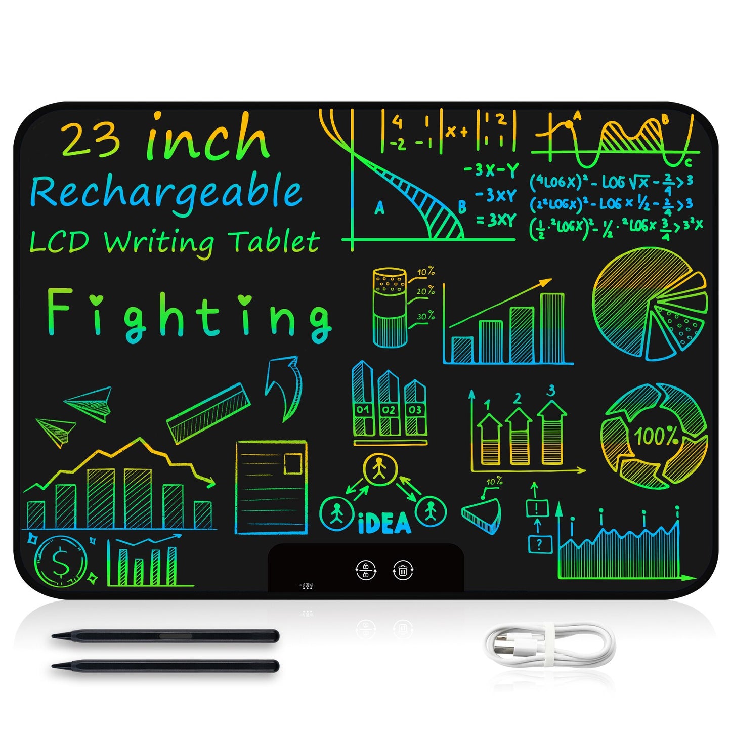 18 23 Inch LCD Writing Drawing Tablet Rechargeable Digital Colorful Graphics Handwriting Pad Kid Portable Electronic Sketchpad
