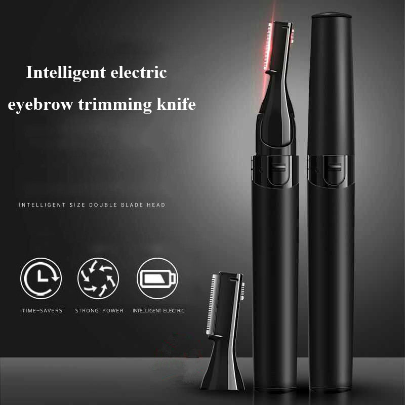 Electric Eyebrow Trimmer Razor Brow Shaping Portable Shaving with Duals Cutter Head Design Washable Hair Trimmer Razor Tools