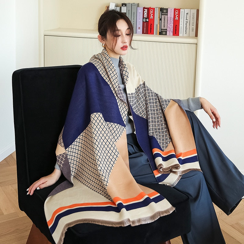 Luxury Winter Cashmere Scarf Women 2020 Design Warm Pashmina Blanket Horse Scarves Female Shawl Wraps Thick Foulard Bufanda
