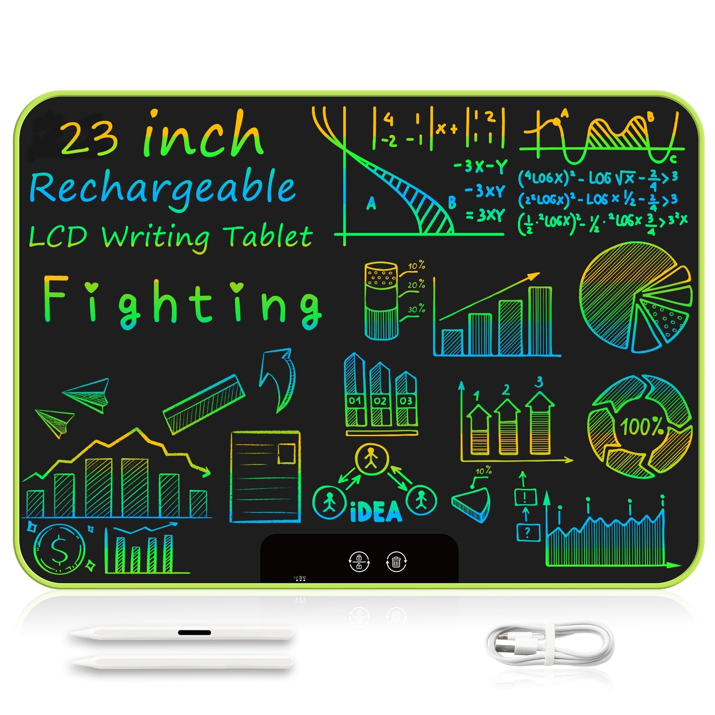 18 23 Inch LCD Writing Drawing Tablet Rechargeable Digital Colorful Graphics Handwriting Pad Kid Portable Electronic Sketchpad