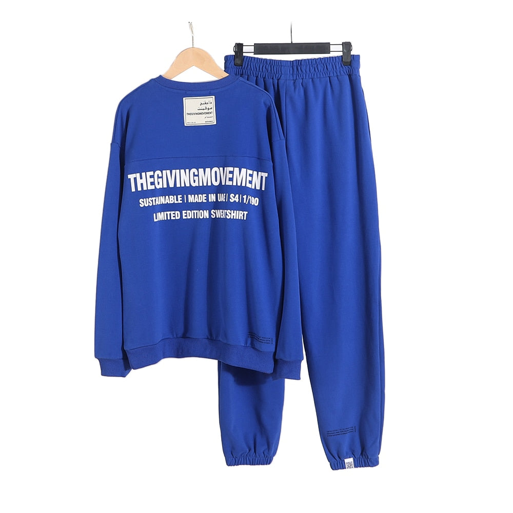 Women Long Sleeve Crew Neck Sweatshirt+Jogger Sports Casual Pants Female Clothing Couple Outfit Streetwear Sportswear Fashion
