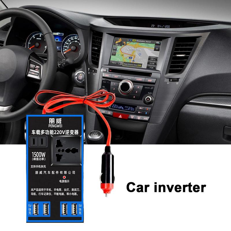 1500W Car Power Inverter 12V 24V To 220V Car Mobile Phone USB Charging Truck Home Socket Auto Fast Charger Converter Adapter