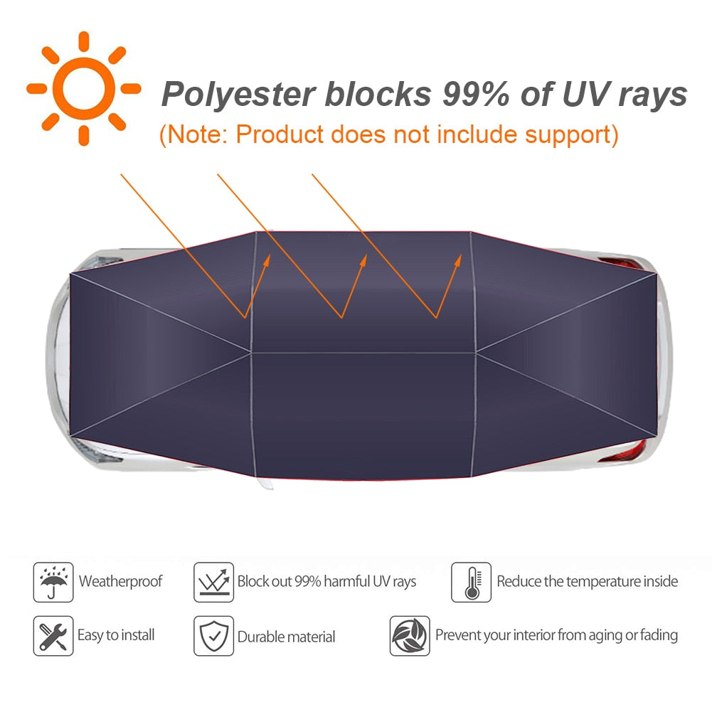 2.1x4.2m/2.3x4.5m Summer Car Cover Sun Protection Anti-Uv Canopy Auto SunShade Umbrella Oxford Cloth Awning Cover For Car Roof