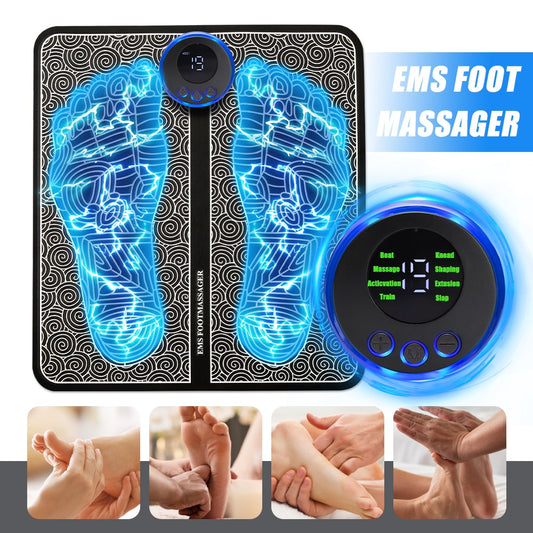 Electric EMS Foot Massager Pad Portable Foldable Massage Mat Muscle Stimulation Improve Blood Circulation Relief Pain Relax Feet