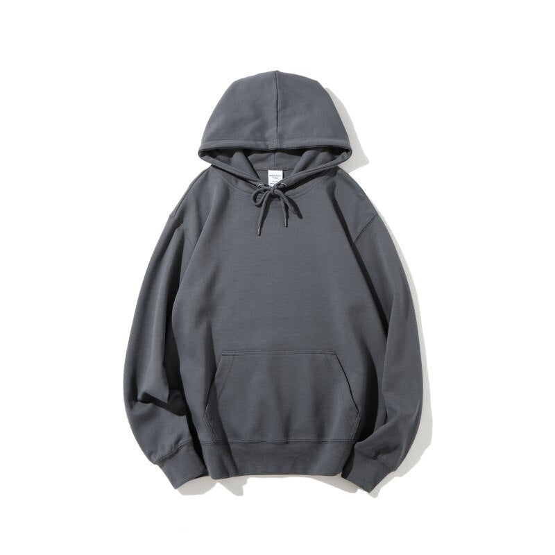 2022 Spring Winter Hooded Hoodies Men Thick 600g Fabric Plain Solid Basic Sweatshirts Quality Jogger Women Pullovers Unisex Tops