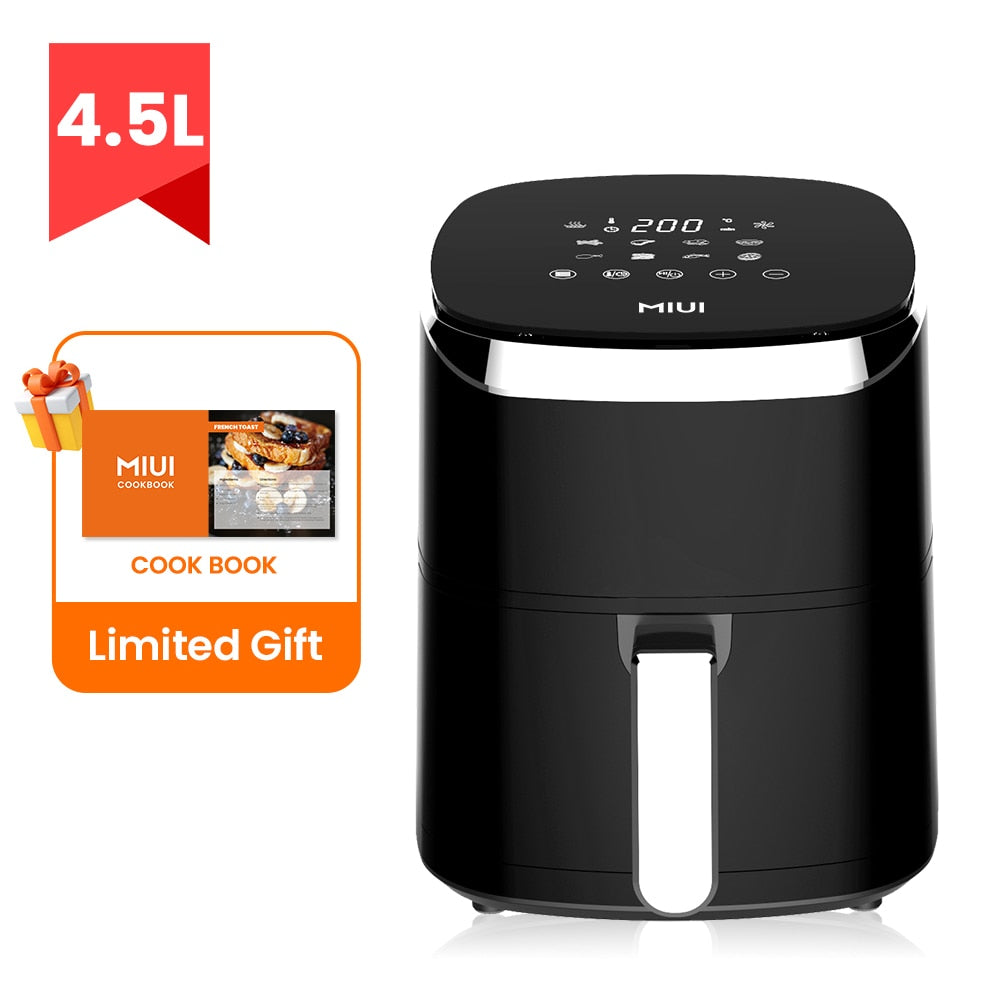 MIUI 4.5L/5L Air Fryer Without Oil Hot Air Electric Fryer with Viewable Window & Touch Screen Home Square Deep Fryer Ocean Heart