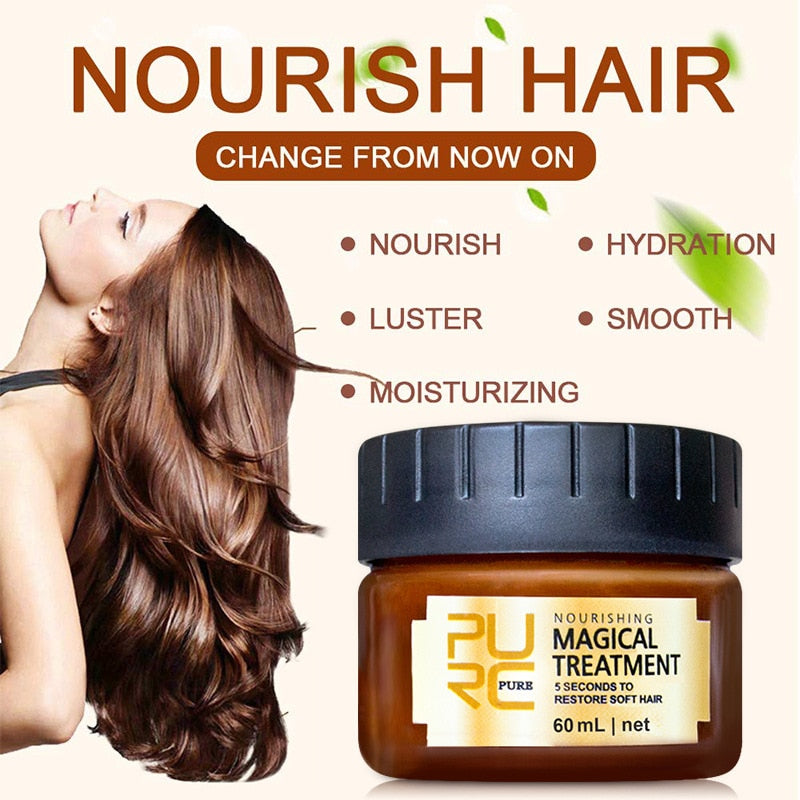 Magical Hair Mask 5 Seconds Repair Damage Nourishing Keratin Lasting Quick Restore Smooth Soften Frizzy Hair Scalp Care 60ml