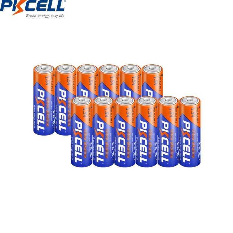 PKCELL 12PC AAA LR03 AM4 E92 Alkaline battery and 12PC LR6 AM3 E91 MN1500 AA  1.5V Alkaline Battery (24 Piece combine pack)