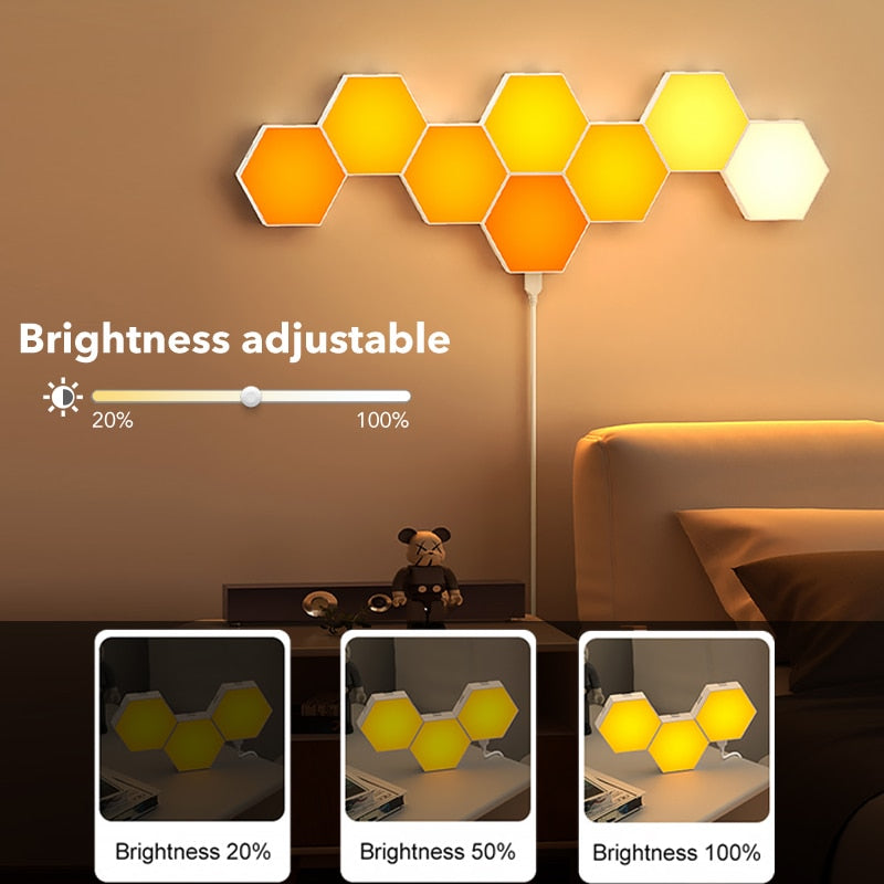 Smart DIY Wall Lamps RGB Bedside Lamp with Tuya APP/Remote Control LED Interior Night Light for Computer Game Room Bedroom Decor