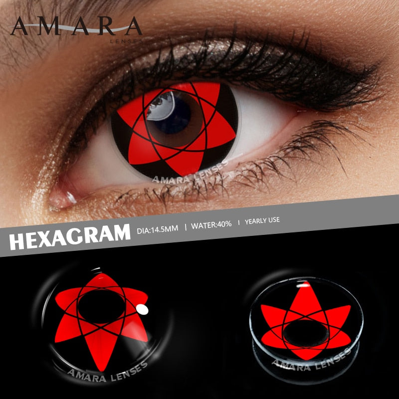 AMARA Cosplay Color Contact Lenses for Eyes Anime Eye Lenses 1Pair White Black Lenses Contact Lenses Cosmetic Color Lens Eyes