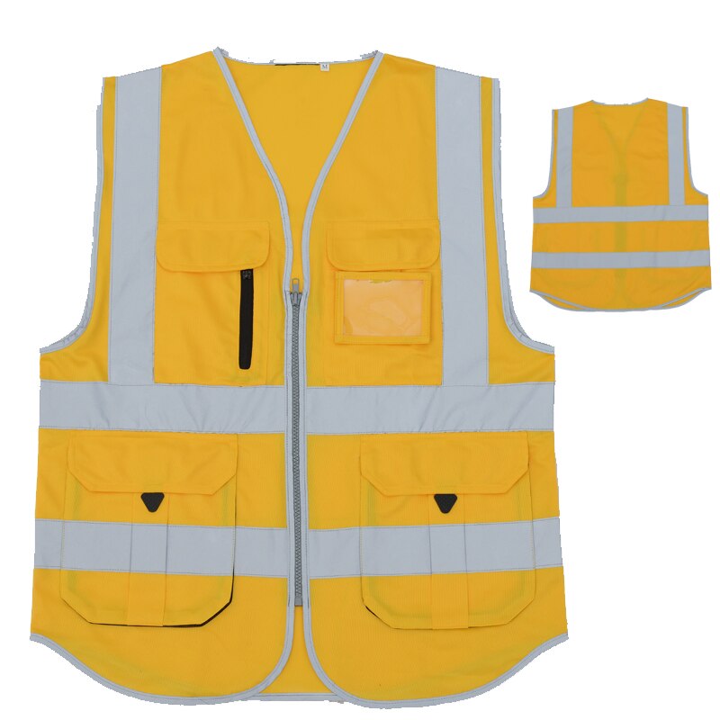 SFvest  construction  high visibility jacket reflective safety vest mens gilet fluorescent free shipping