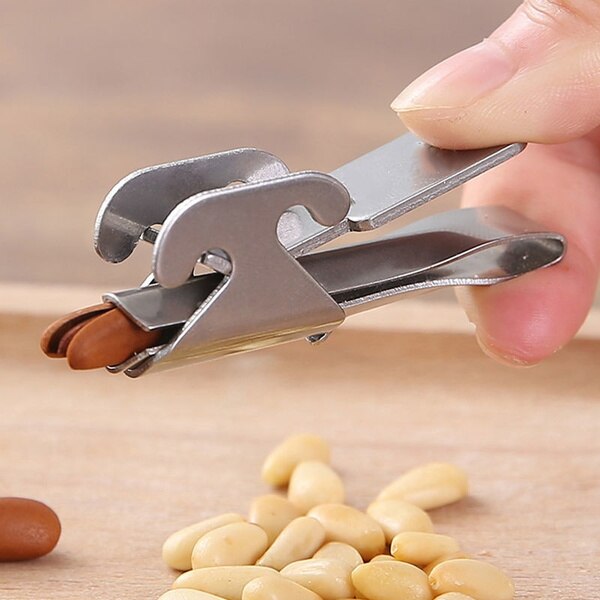 Stainless Steel Sheller Peanut Tongs Melon Seed Opener Sunflower Seed Peeler Walnut Tongs Kitchen Tools Household Accessories