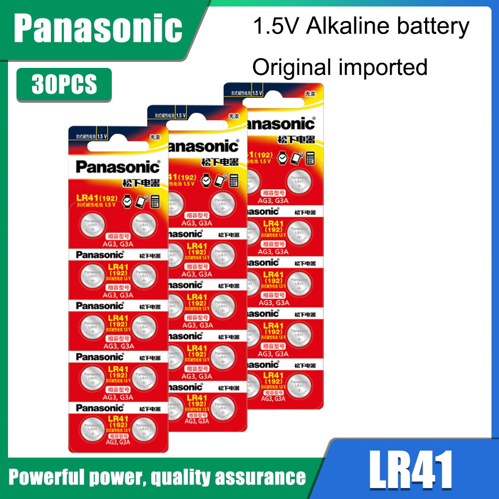 Panasonic AG3 LR41 392 Button Batteries SR41 192 Cell Coin Alkaline Battery 1.55V L736 384 SR41SW  For Watch Toys Remote