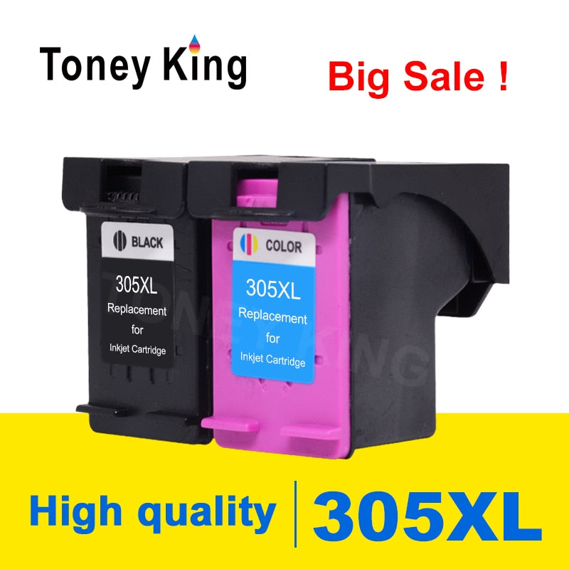 Toney King 305 XL Ink Cartridge Compatible with HP 305 for HP DeskJet 2710 2720 2722 4100 4130 4120 Envy 6032 6020 6022 6430