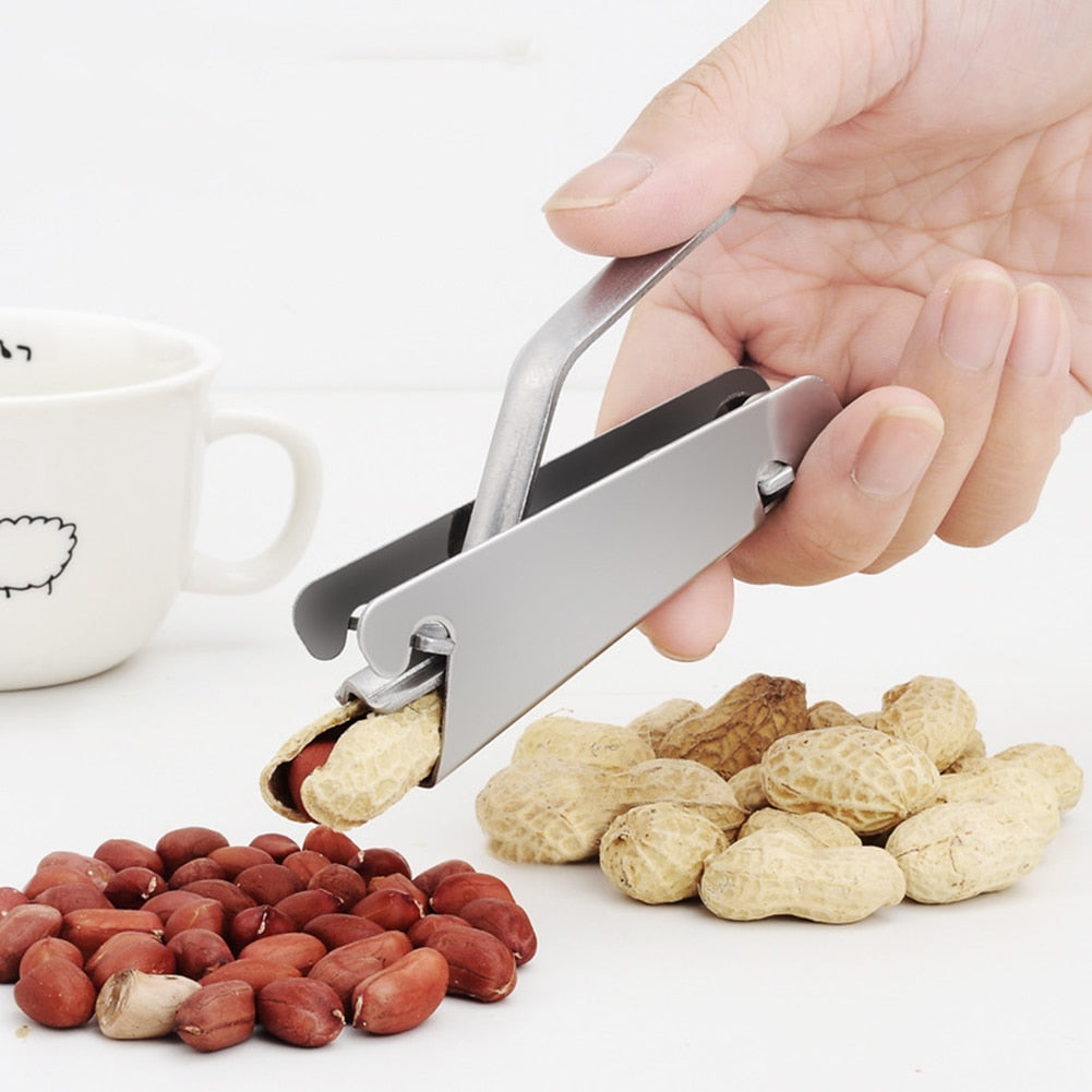 Portable Nut Sheller Peanut Pincers Save Effort Stainless Steel Nut Cracker Kitchen Melon Seeds Opener Kitchen Tools