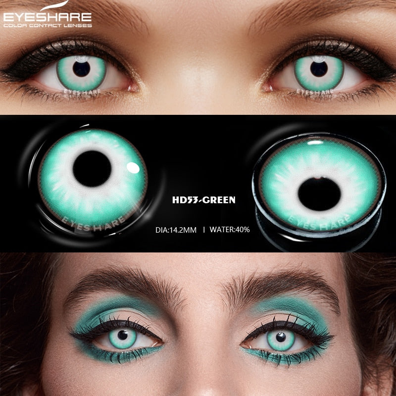 EYESHARE 1pair Color Contact Lenses New Cosplay Color Contact Lens Eye Blue Color Lens Yearly Use Beauty Makeup for Eyes