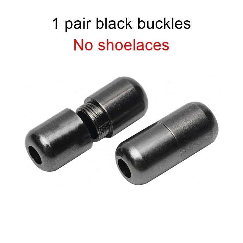 New Metal Alloy lock Elastic Laces Sneakers No Tie Shoe Laces Quick Tieless Shoelace for Kids Adults Flat laces