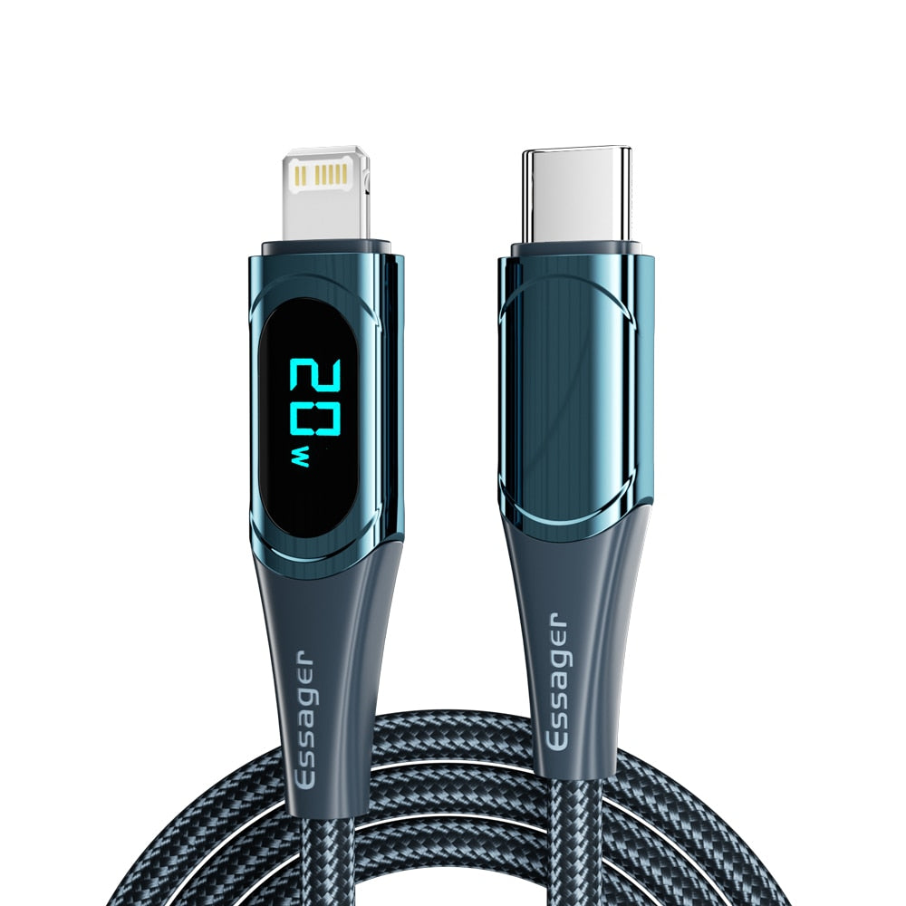 ESSAGER USB C Cable PD 20W USB Type C Charger Cable For iPhone 14 13 12 11 XR Pro Max 3A Fast Charging Cable Type C Wire Cord